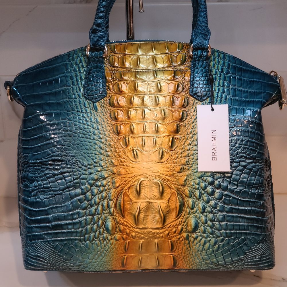 Brahmin NWT Large Duxbury Bermuda Ombre Melbourne SET W Ady Wallet NWT - Picture 9 of 16